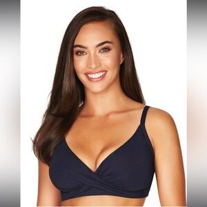 NWT Sea Level Essentials Twist Front DD-E Cup Bikini Top - Night Sky Navy